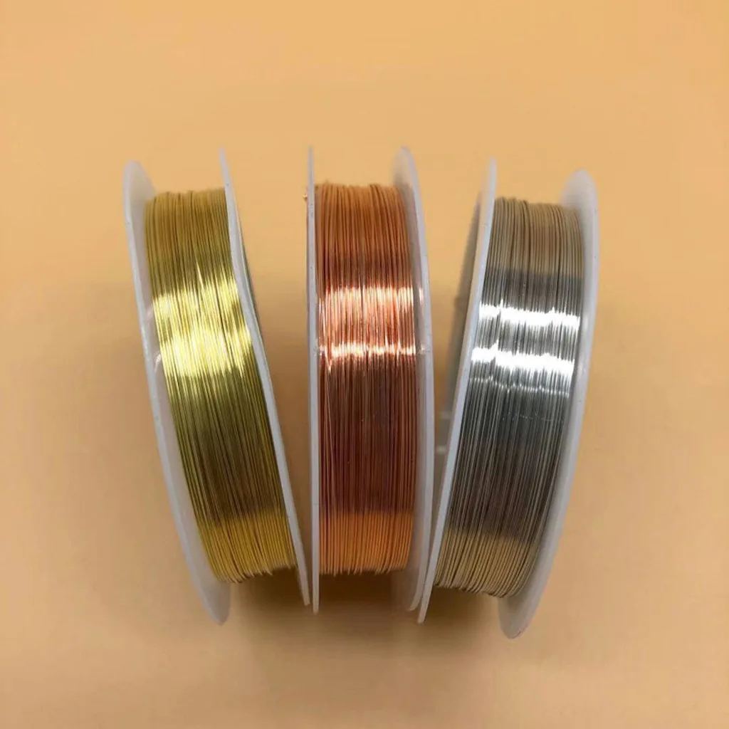 

0.2-1mm silver/gold/rose gold copper wire for Bracelet Necklace DIY Colorfast Beading Wire Jewelry Cord String for Craft Making