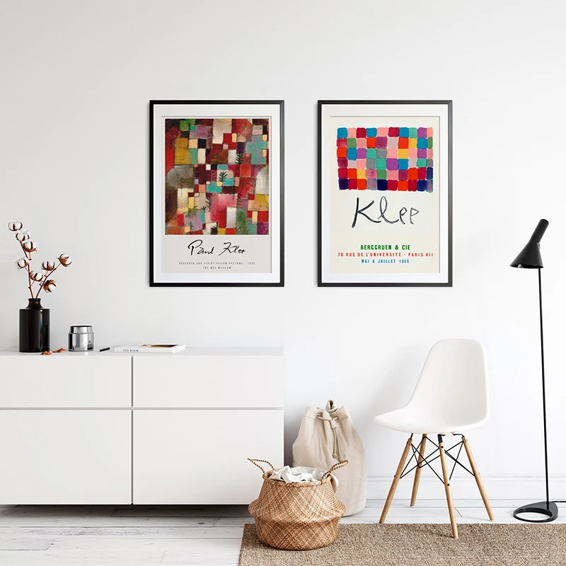 

Paul Klee Classic Abstract Exhibition Poster Watercolor Painting Canvas Print Gallery Wall Art Pictures for Living Room Decor