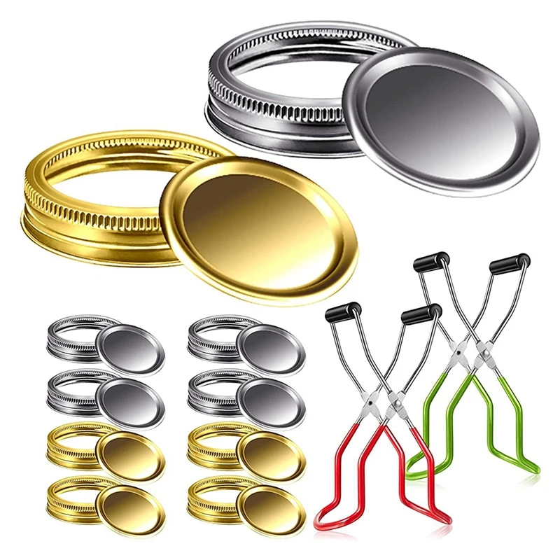 

Canning Lids Regular Mouth,Canning Jar Lifter Tongs,Lids for Mason Jar Lids,Split-Type Lids Leak Proof Jar Caps
