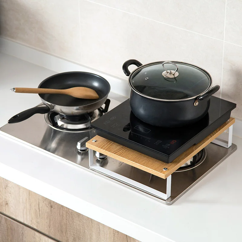 저렴한 인덕션 조리용 전자 레인지 스탠드 받침대, 주방 밥솥/냄비/오븐 정리 선반 공간 절약 주방 도구