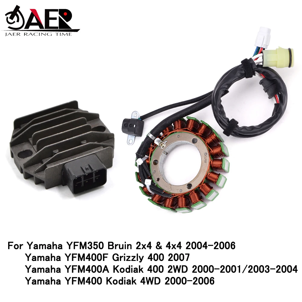 

Stator Coil and Regulator Rectifier for Yamaha YFM400 Kodiak 4WD YFM350 Bruin 2x4 4x4 YFM400F Grizzly 400 YFM400A Kodiak 400 2WD