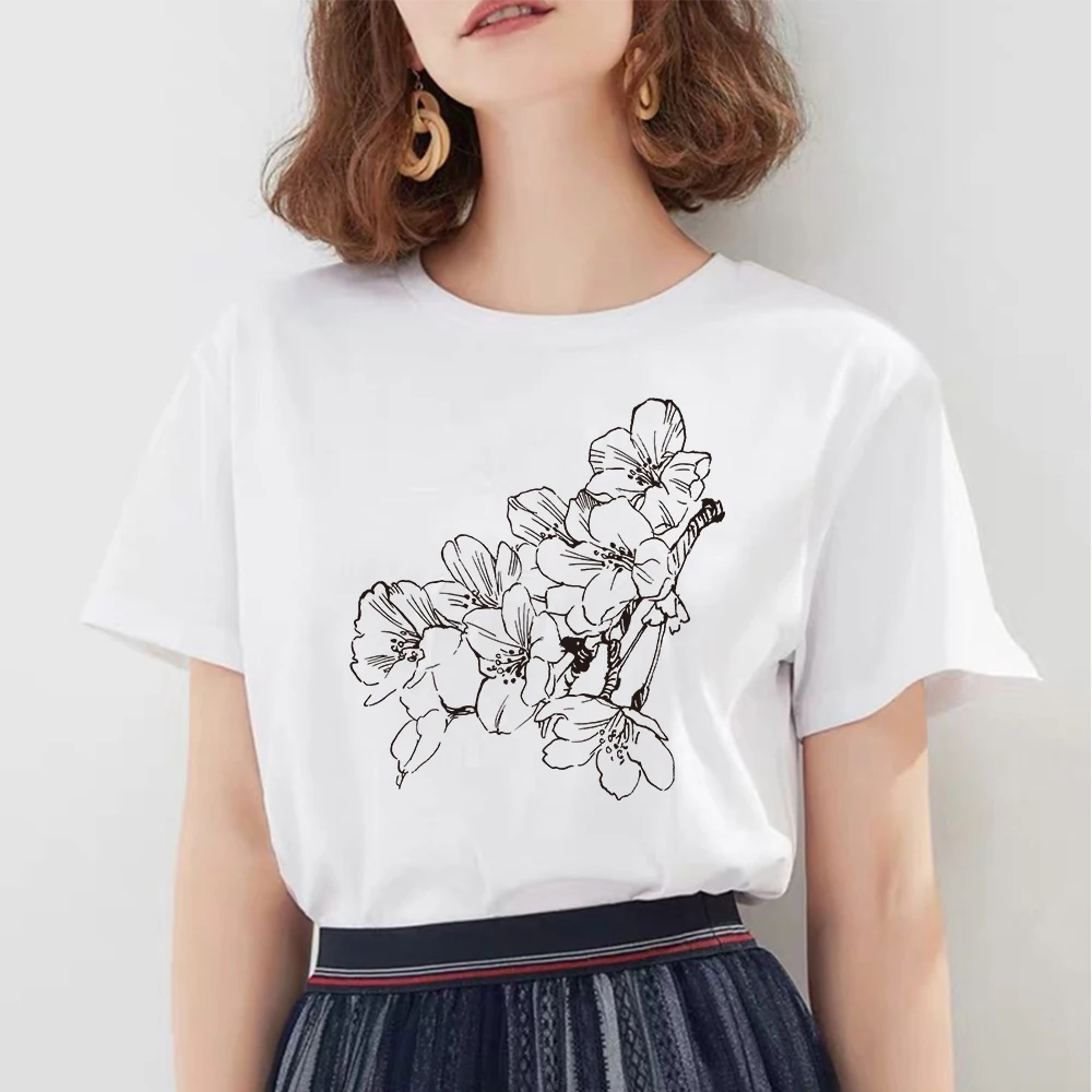 

Women Clothing TShirts Loose Flowers Funny Bees Lover Gift Aesthetic T-shirt Save Flower Plants Vintage T Shirt Top Female