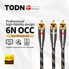 TODN HiFi cable audio RCA cable Audio cable 6N OCC RCA to 2 RCA plug