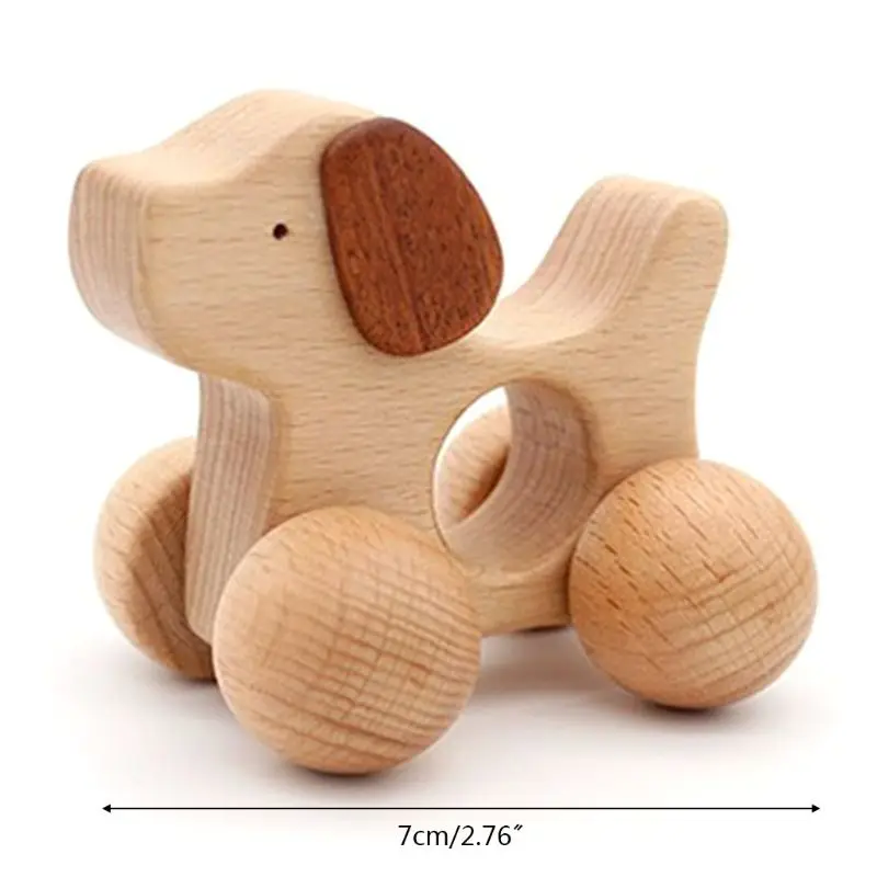 

Baby Dog Shape Ecofriendly Wooden Car Infant Cartoon Animal Puzzle Toys Child Learning Educational Blocks DIY