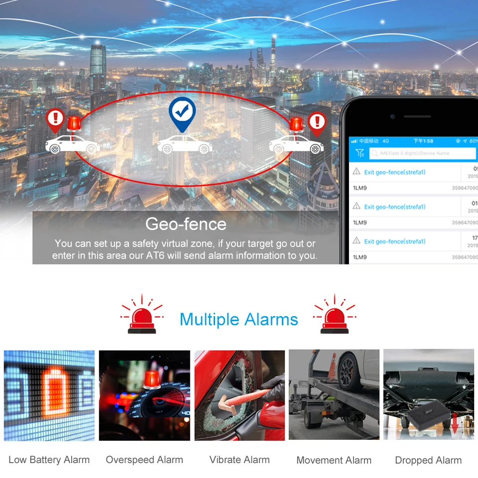 3G GPS-Трекер Автомобильный Магнитный AT6 2 года в режиме ожидания водонепроницаемый