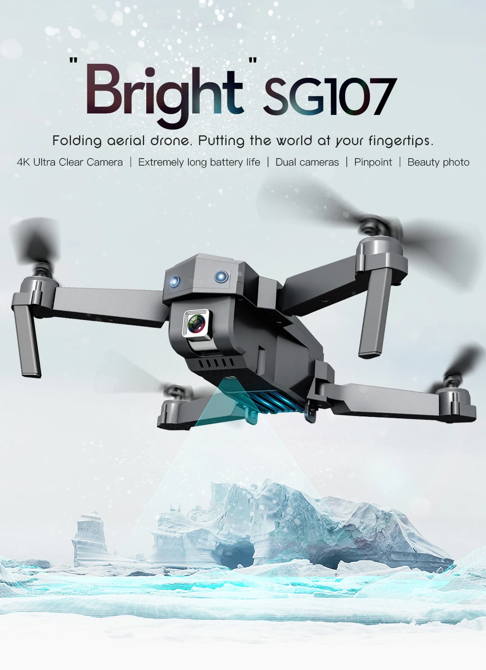 SG107 Дрон с 4K WIFI FPV камерой RC Квадрокоптер оптический поток высота удержания 3D Flips