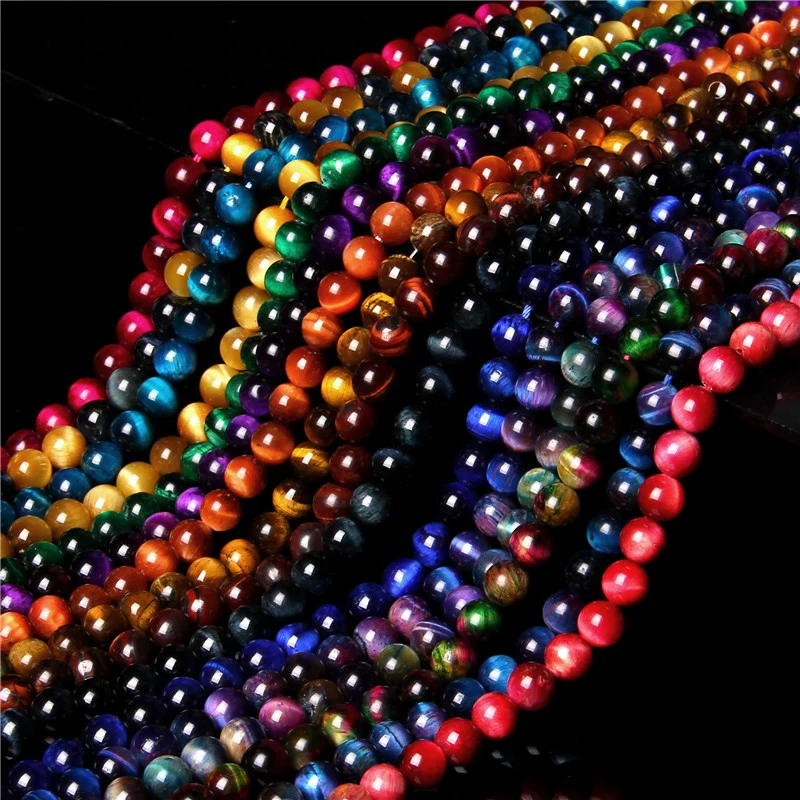 Бусины Из Натурального Тигрового Глаза для мужчин и женщин 4/6/8/10/12 мм 7 5 дюйма -