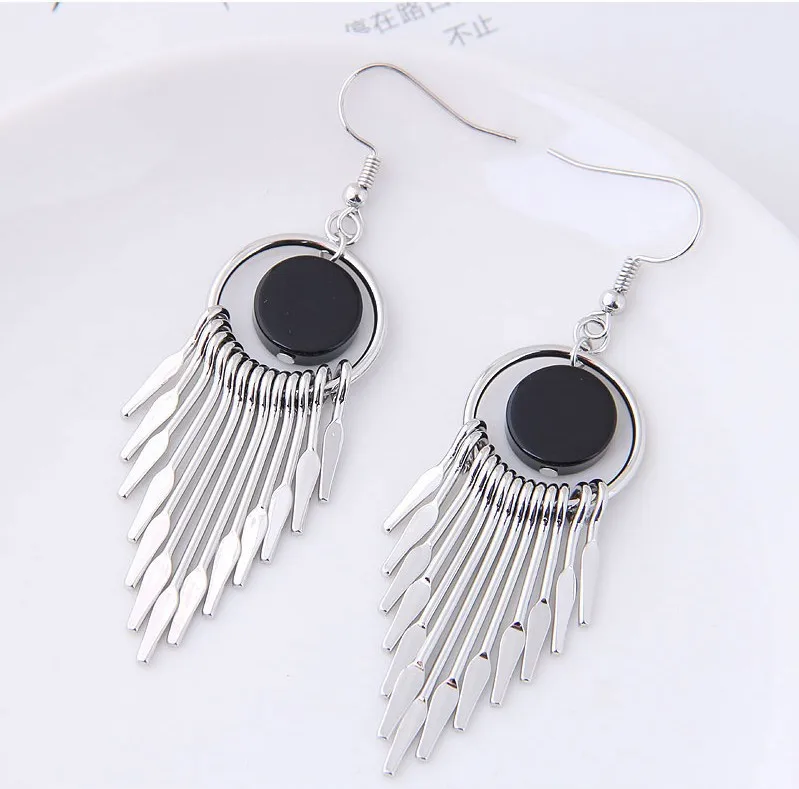 

100pcs/lot exquisite Korean fashion simple metal sweet simple tassel temperament personality earrings