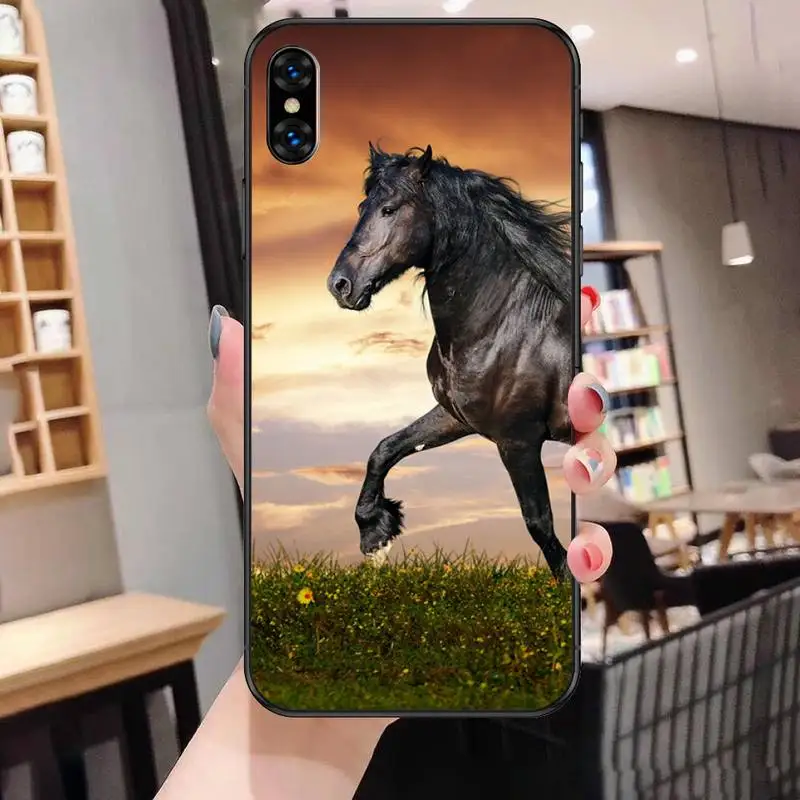 

Horse animal painting pattern Phone Case For Black-Iphone 5 5s se 6 6s 7 8 11 12 X Xs Xr Pro Plus Max Mini Cover