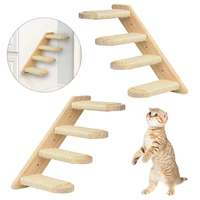 wall mounted cat scratching ladder sisal rope climbing post grinding paws toys cats scratcher wear resistant pet furniture