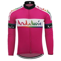 2022 mens retro pink cycling long sleeve jersey bike wear
