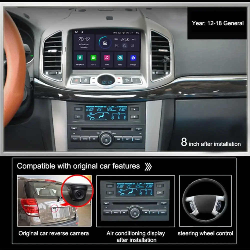 Автомобильный DVD плеер Aotsr Android 9 0 с GPS навигацией для CHEVROLET CAPTIVA 2007 2012