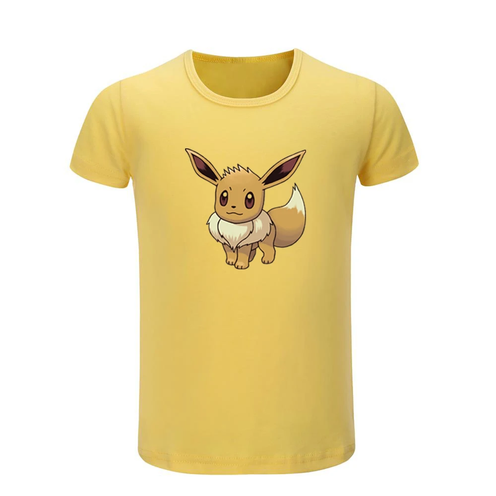 Милые детские футболки с рисунком Покемон Эви джолтеон Детские хлопковые