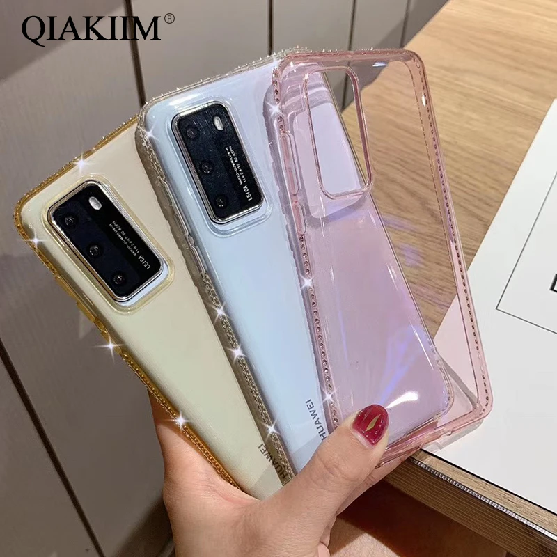 Блестящие алмазные чехлы для телефонов Huawei P40 Pro P30 Lite P20 Mate 20 P Smart 2019 Honor 10 9 8X Max