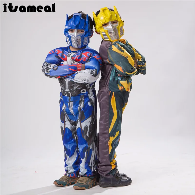 Рюкзак с изображением трансформеров оптимуса прайма и Бамблби Мышцы костюм