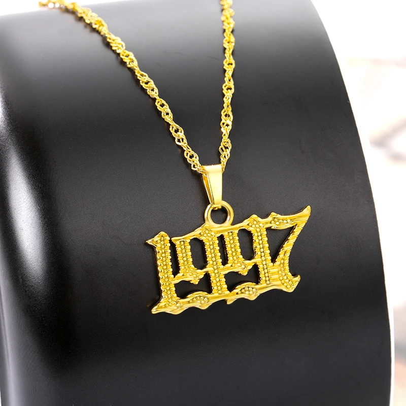 Модный год номер ожерелья для женщин ожерелье в виде цепочки из нержавеющей