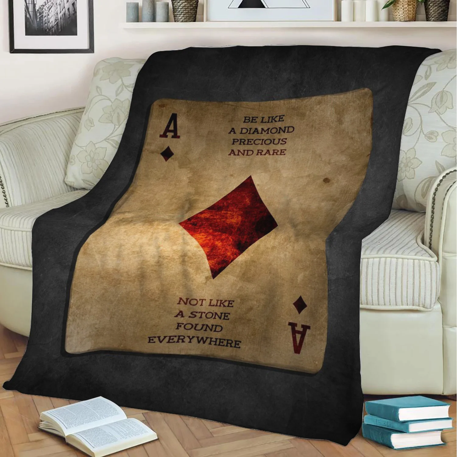 

Одеяло плюшевое с 3D принтом «Be Like a Diamond», мягкое теплое моющееся покрывало для сна, домашний декор, Прямая поставка