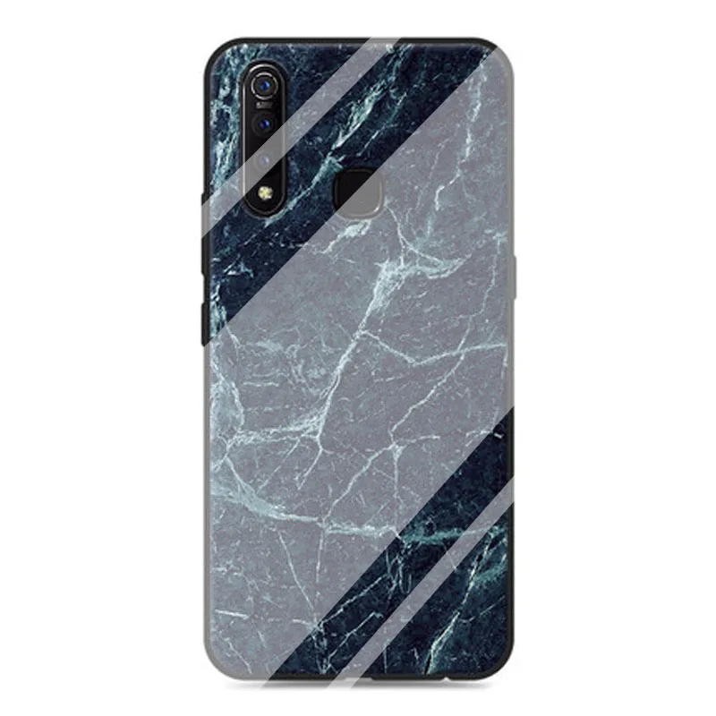 Из цельного дерева Лесоматериалы узор закаленное Стекло телефон крышка для Vivo Z5X z5x черный Мрамор чехол с рисунком в армейском стиле VIVOZ5 X защитный чехол