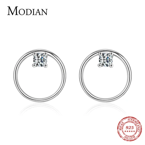 Серьги-гвоздики Modian из серебра 925