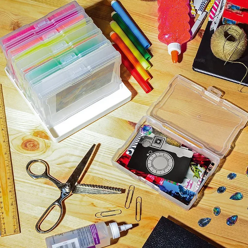 

Transparent Box Photo Storage Box Photo Box 4 Inch x 6 Inch Photo Box Storage-16 Internal Photo Holders