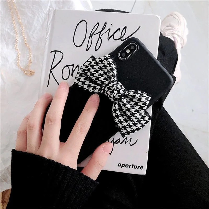 HOT Cổ Điển Houndstooth Nơ Mềm Mại Ốp Lưng Điện Thoại Xiaomi Redmi 9A 9C 8A 7A 6A 5A 4A Note 9 9S 8 8T 7 5 6 Pro 4X Bao