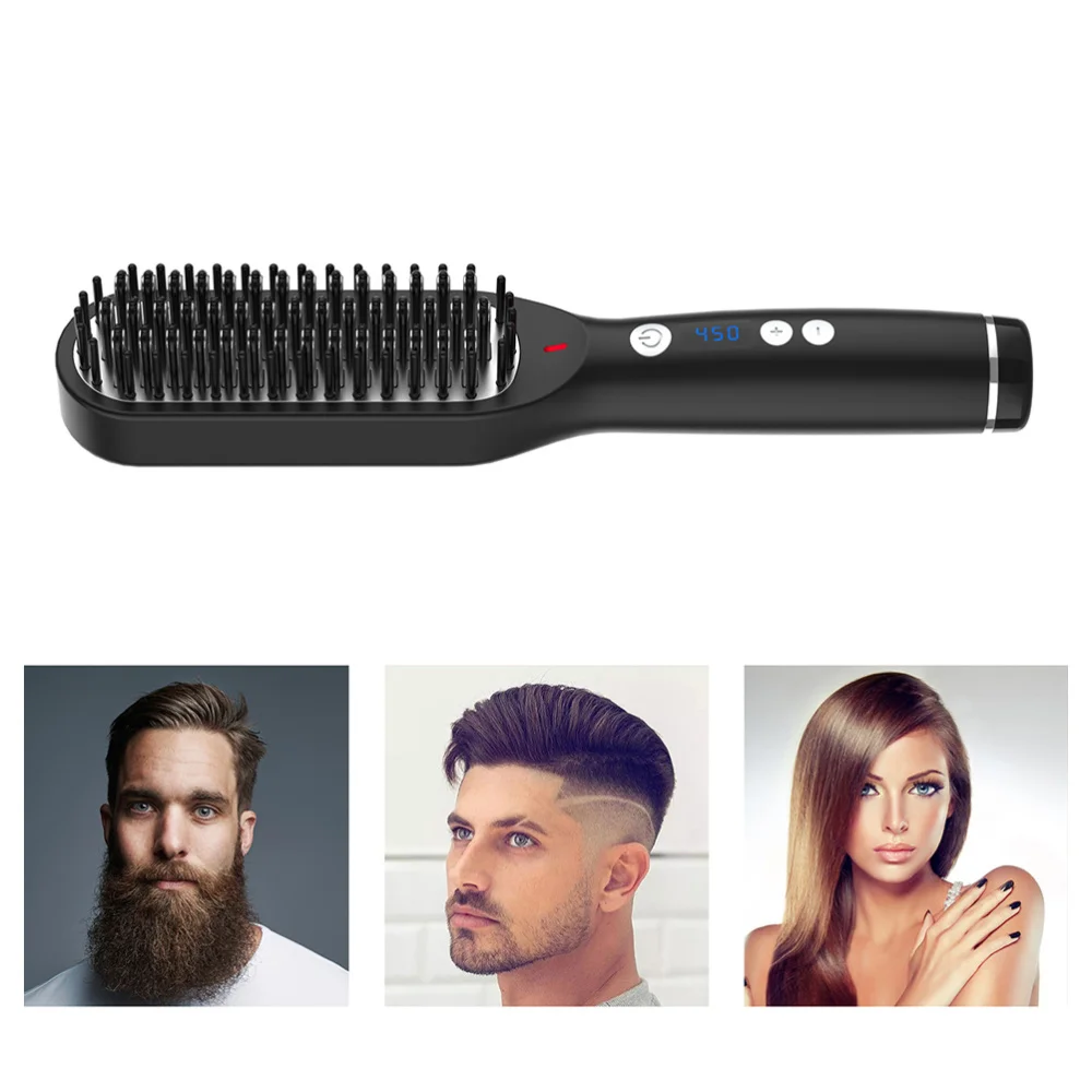 

Щетка для выпрямления волос, расческа для выпрямления усов для дома, путешествий, европейская вилка