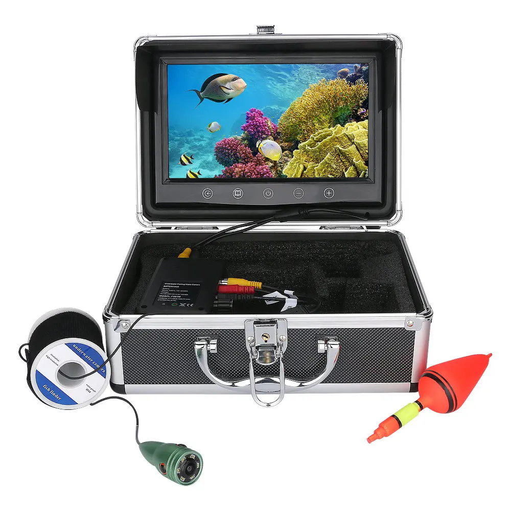 Дешево Видеокамера для подводной рыбалки GAMWATER, комплект из 6 светодиодный ных ламп с цветным монитором 9 дюймов, HD 1000tvl, 20 м 30 м 50 м