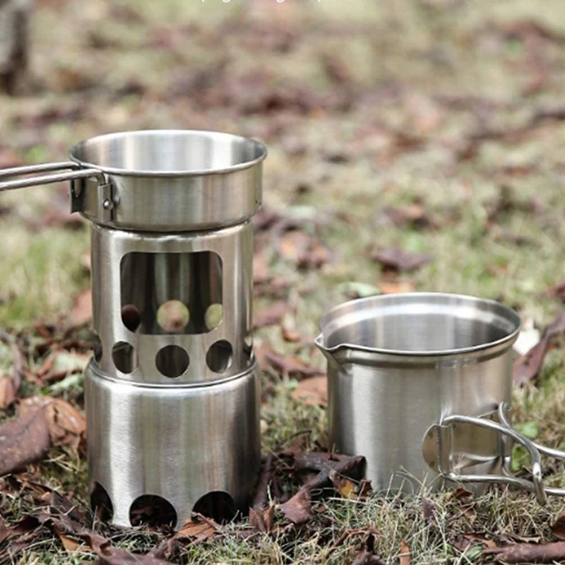 

Camping Cookware Pot,Portable Campfire Backpacking Accessories for Outdoor Cooking, Hiking, Traveling
