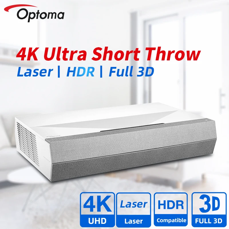Лазерный проектор Optoma 4K Ultra Short Throw UHD 3D Cinema X1 HDR Beamer ТВ экран P2 для домашнего