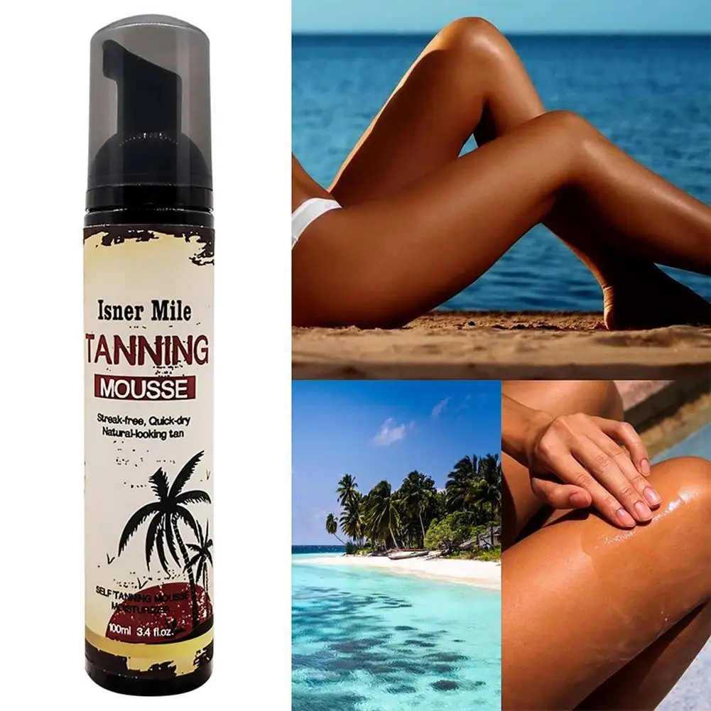 

100ml Sunless Self Tanning Lotion Natural Body Bronzer Sun-free Self-tanning Mousse Face Body Bronzer Sunscreen Tanner Lotion