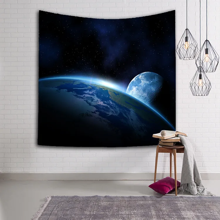 Планетарный гобелен Вселенная звезда настенный солнечная система планета Луна