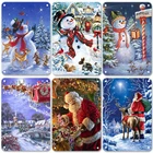 Рождественские плакаты, оловянный знак, милый снеговик и Санта-Клаус, металлический налет, Настенный декор, рождественский подарок