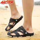 Легкие мужские шлепанцы на плоской подошве, удобные резиновые, для бассейна, подарок, сандалии большого размера, Q5