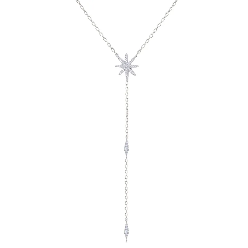 

Women Silver Clavicle Chain Necklace Chain Necklace Maple leaf Shape AAA Zircon Shiny Jewelry For Women Holiday Gift Mother Gift