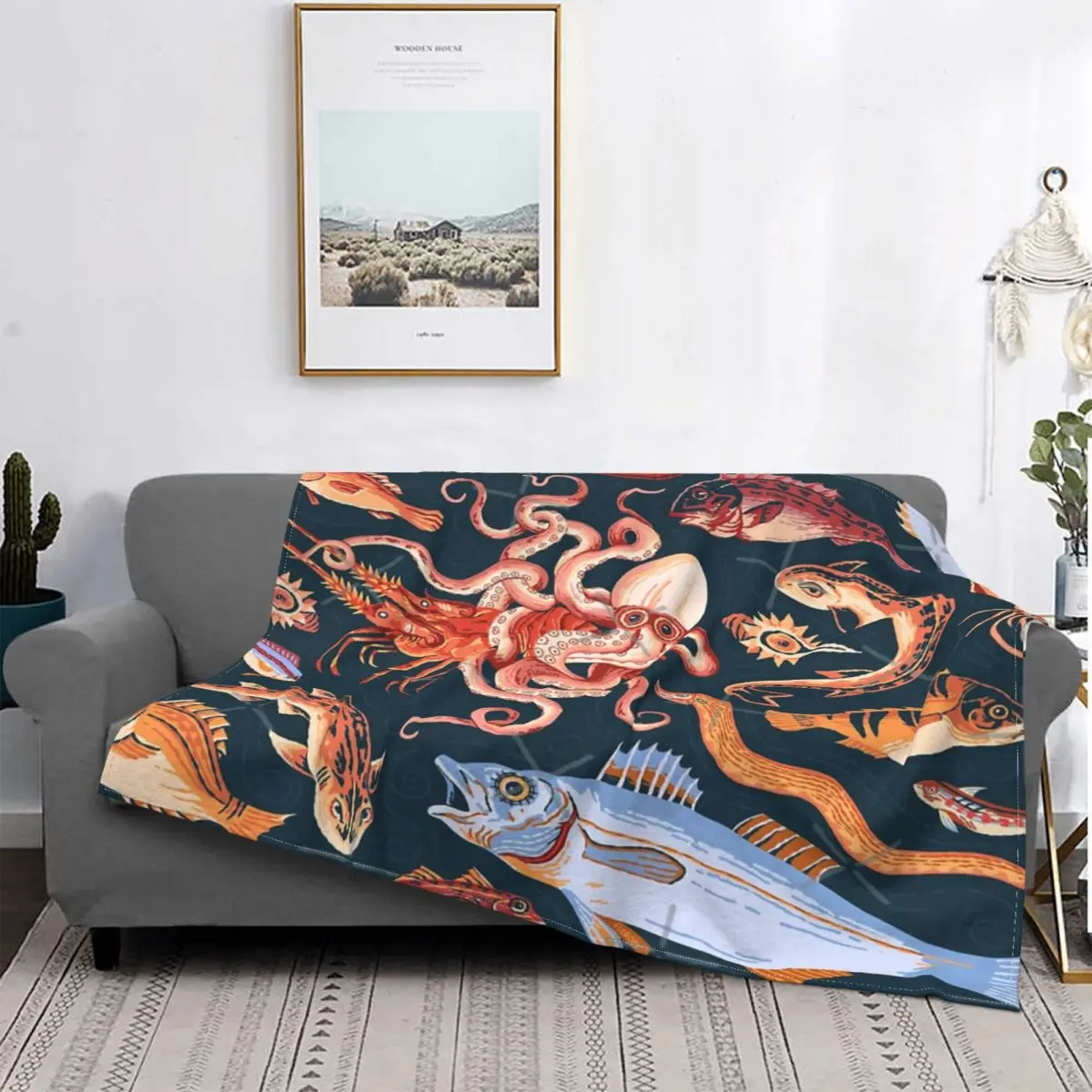 

Pompeii-Manta de mosaico marino, colcha de cama a cuadros de muselina, manta doble a cuadros