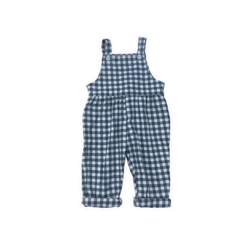 Комбинезон клетчатый свободного кроя для маленьких девочек и мальчиков | Мать