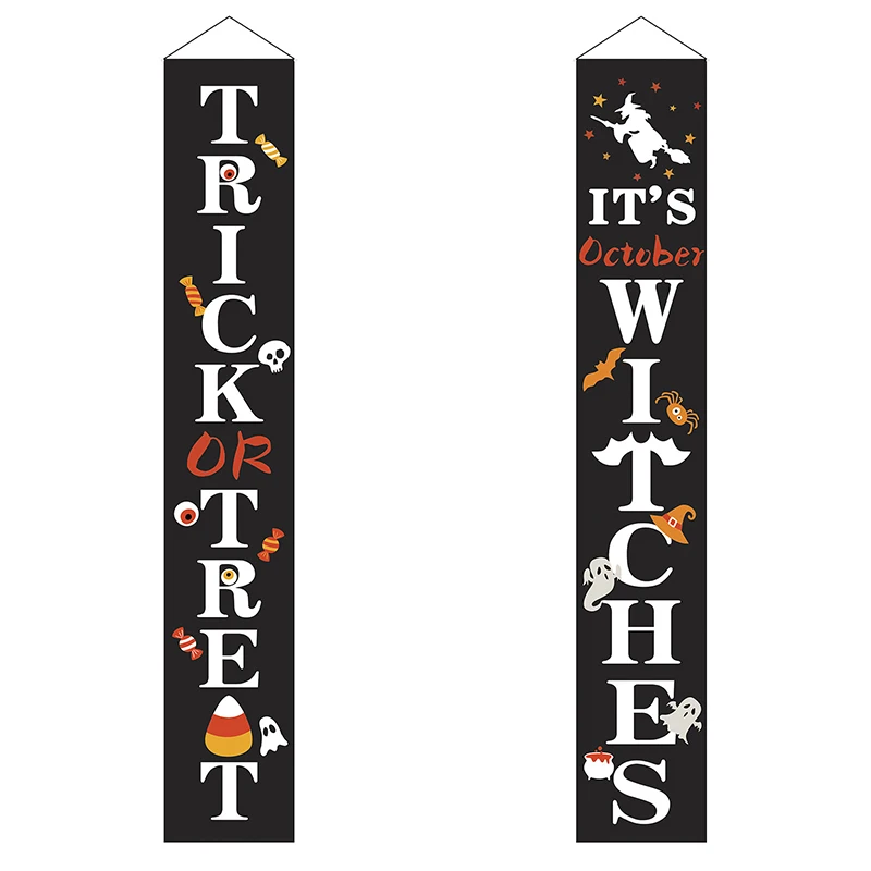 

Thanksgiving Halloween Christmas Harvest Festival Couplet Curtain Ornaments Holiday Party Oxford Cloth Decoration Furnishings