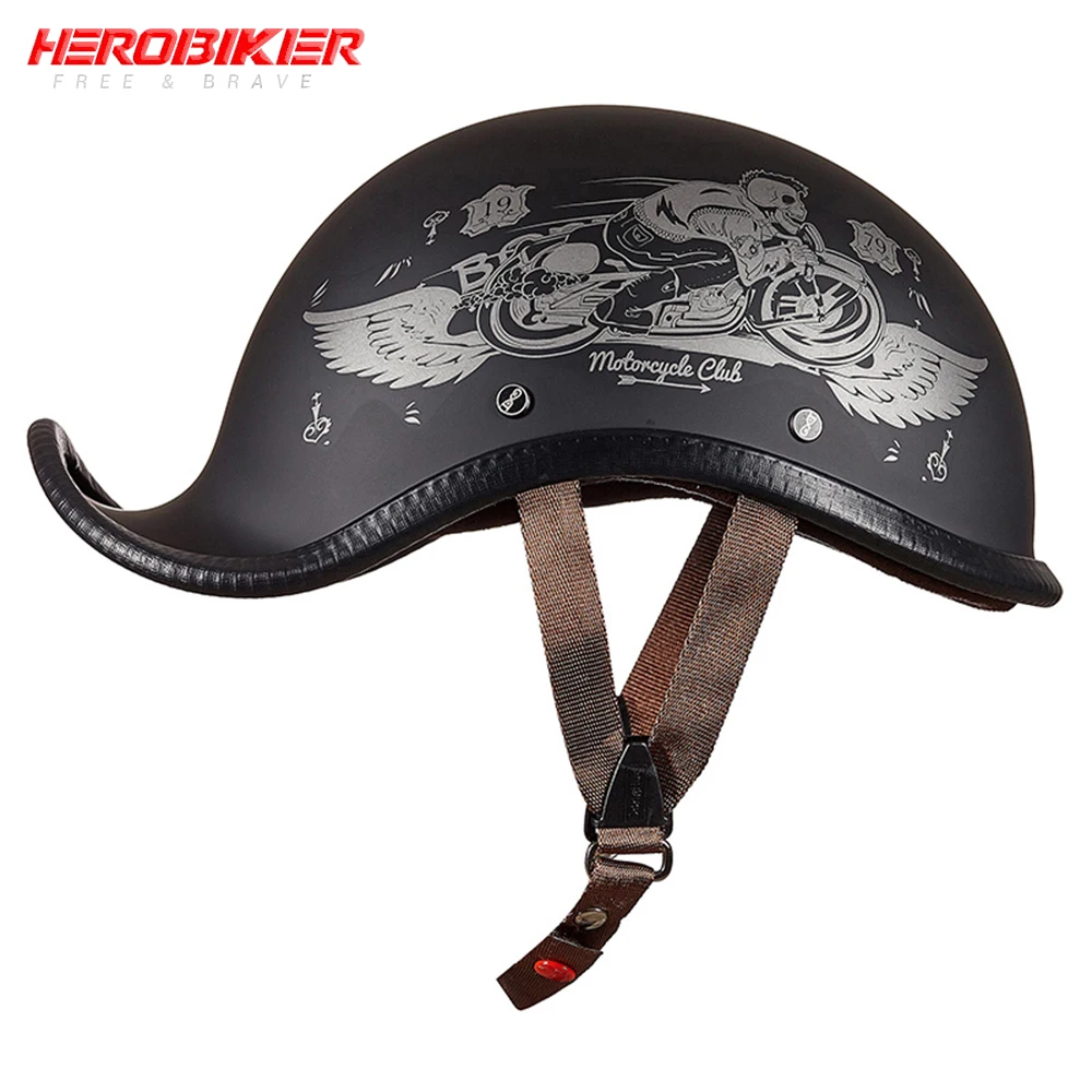 Винтажный мотоциклетный шлем HEROBIKER в стиле ретро для скутера езды на