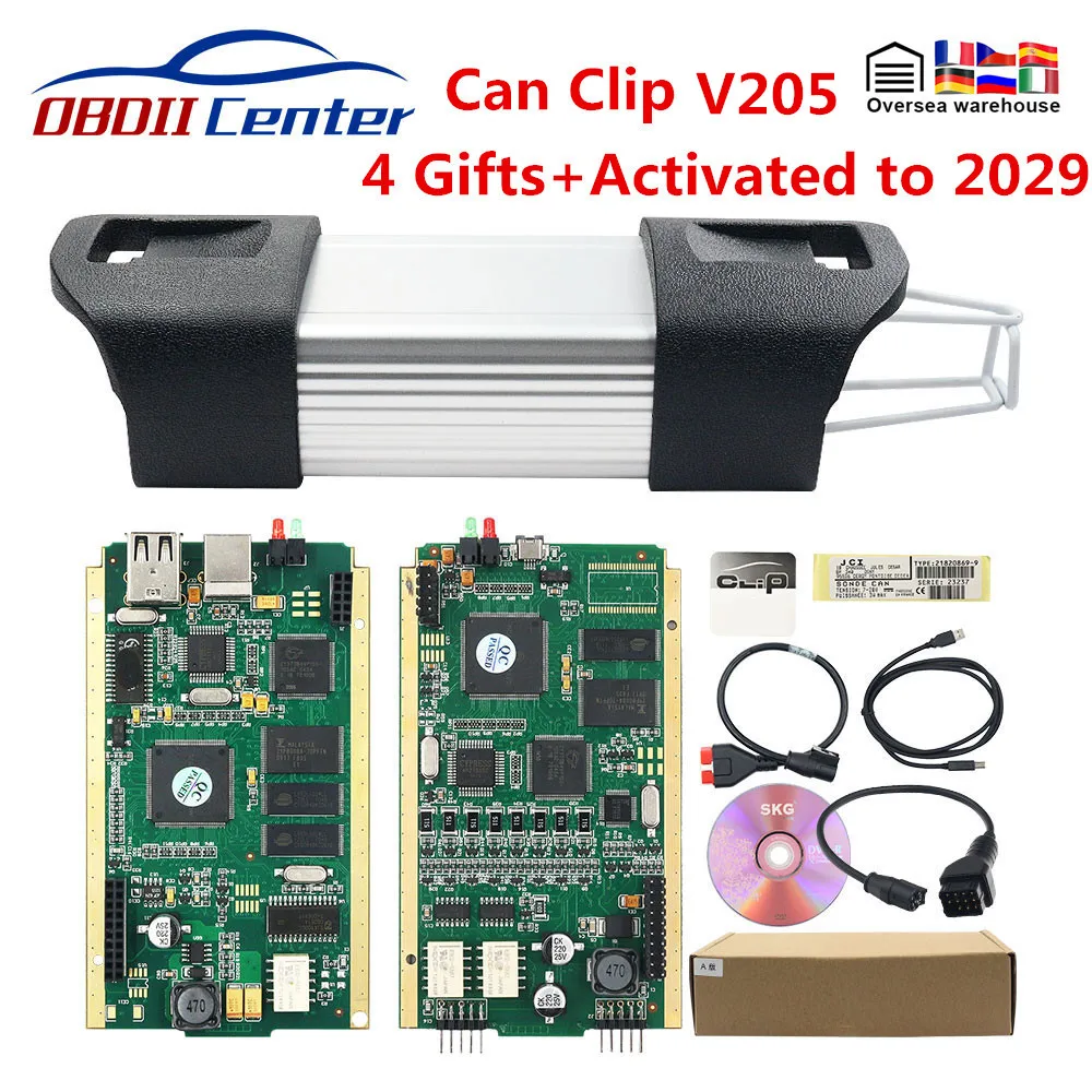 Новая версия Can Clip V206 Obd2 Диагностический интерфейс зеленая печатная плата