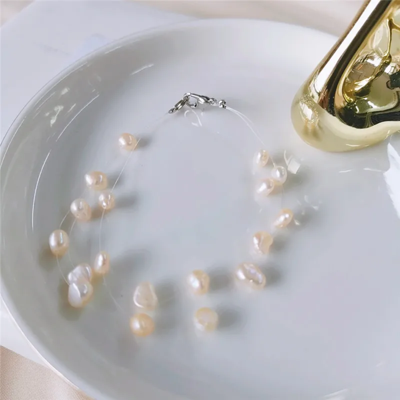 Многослойный жемчужный браслет DAIMI в стиле барокко белый/розовый/черный/кофейный