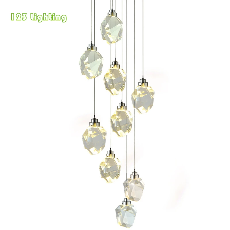 Скандинавский Хрустальный светодиодный подвесной светильник для гостиничного