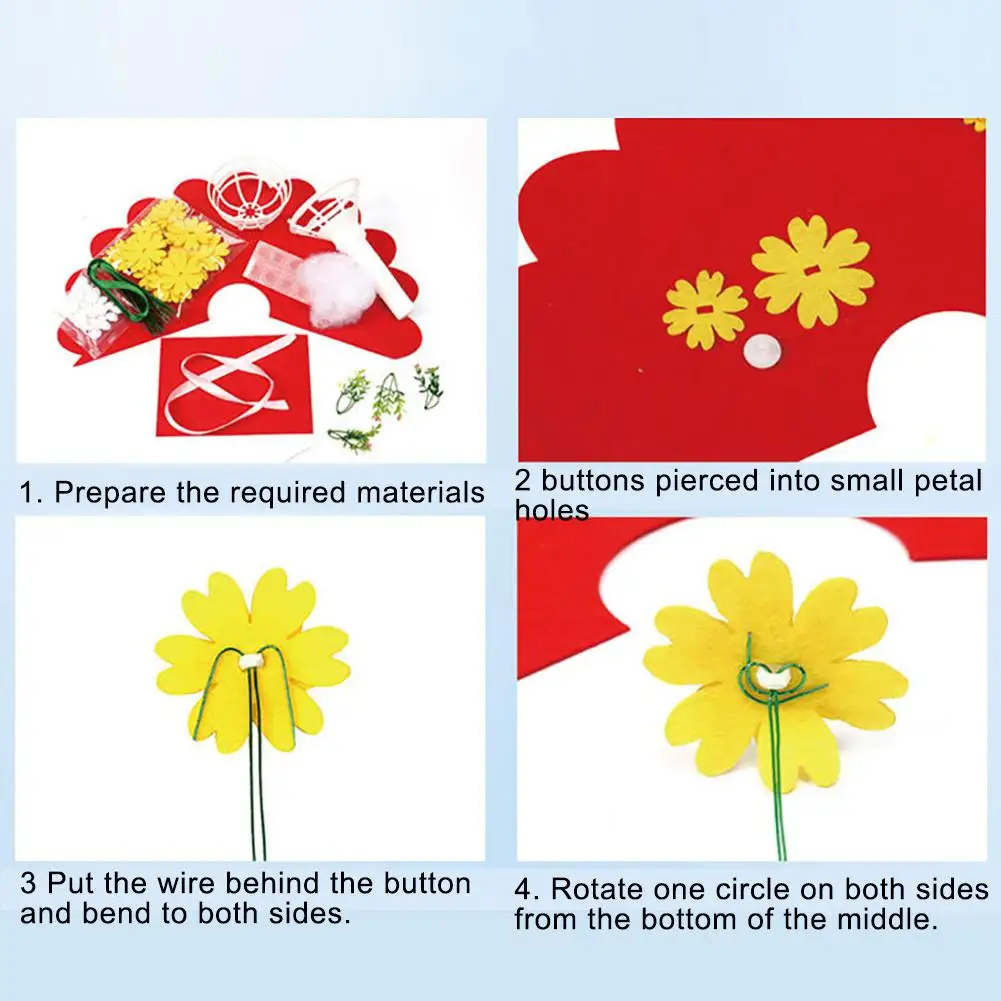 Детский сад DIY нетканый цветок ручной работы пазл цветочный букет Детская