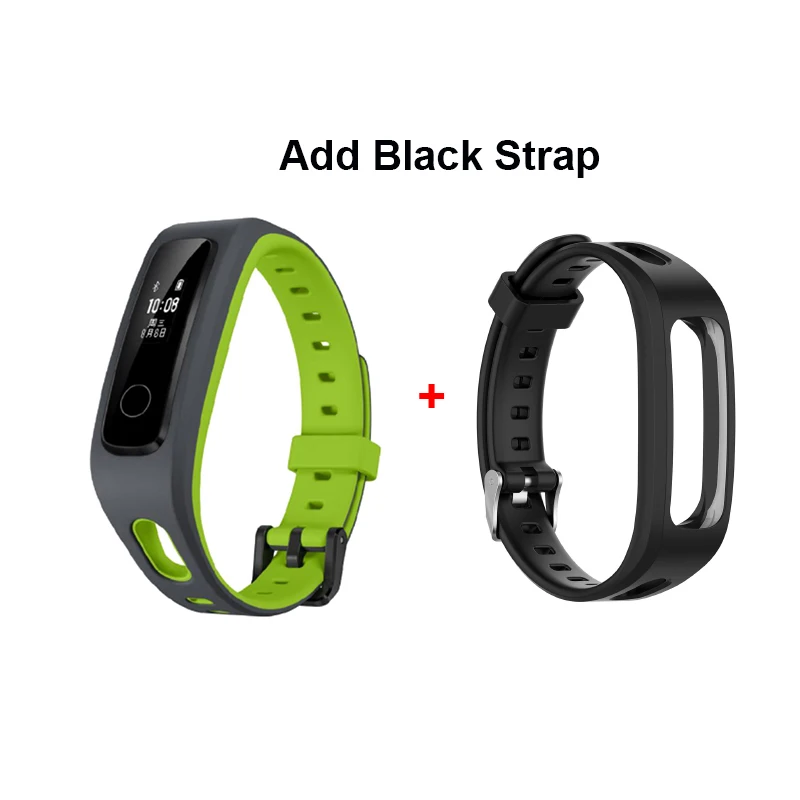 Green A Black strap Huawei Honor Band 4 Беговая Версия смарт-браслет 50 м Водонепроницаемый фитнес-трекер сенсорный экран уведомления о звонках - Цвет: Green A Black strap