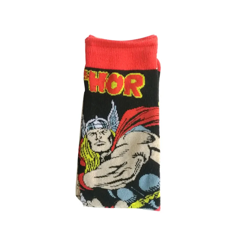 6 1 Pair funny animal unisex socks Casual Cartoon Cat socks Marvel socks Iron Man Captain America men socks Happy Funny women Sock - Цвет: 6