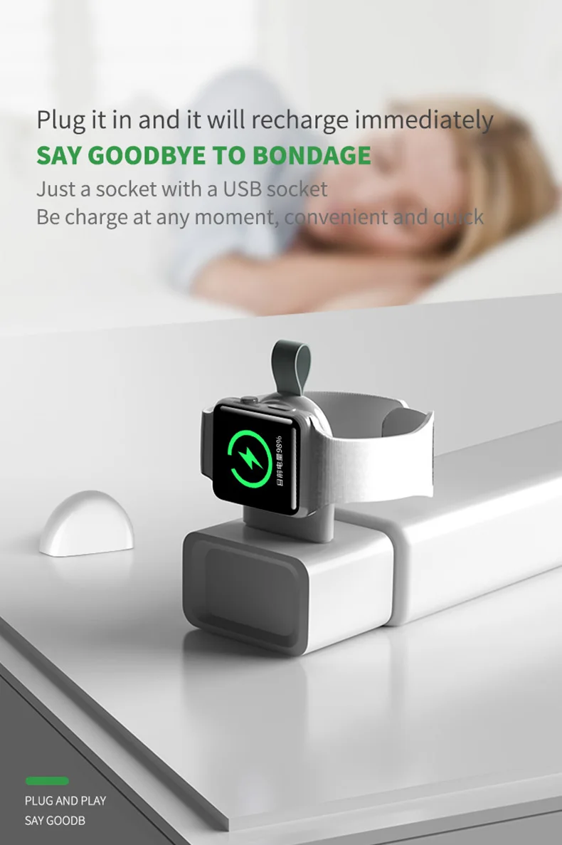 Портативное беспроводное зарядное устройство для IWatch 5 4 зарядная док-станция USB зарядное устройство кабель для Apple Watch Series 5 4 3 2 1