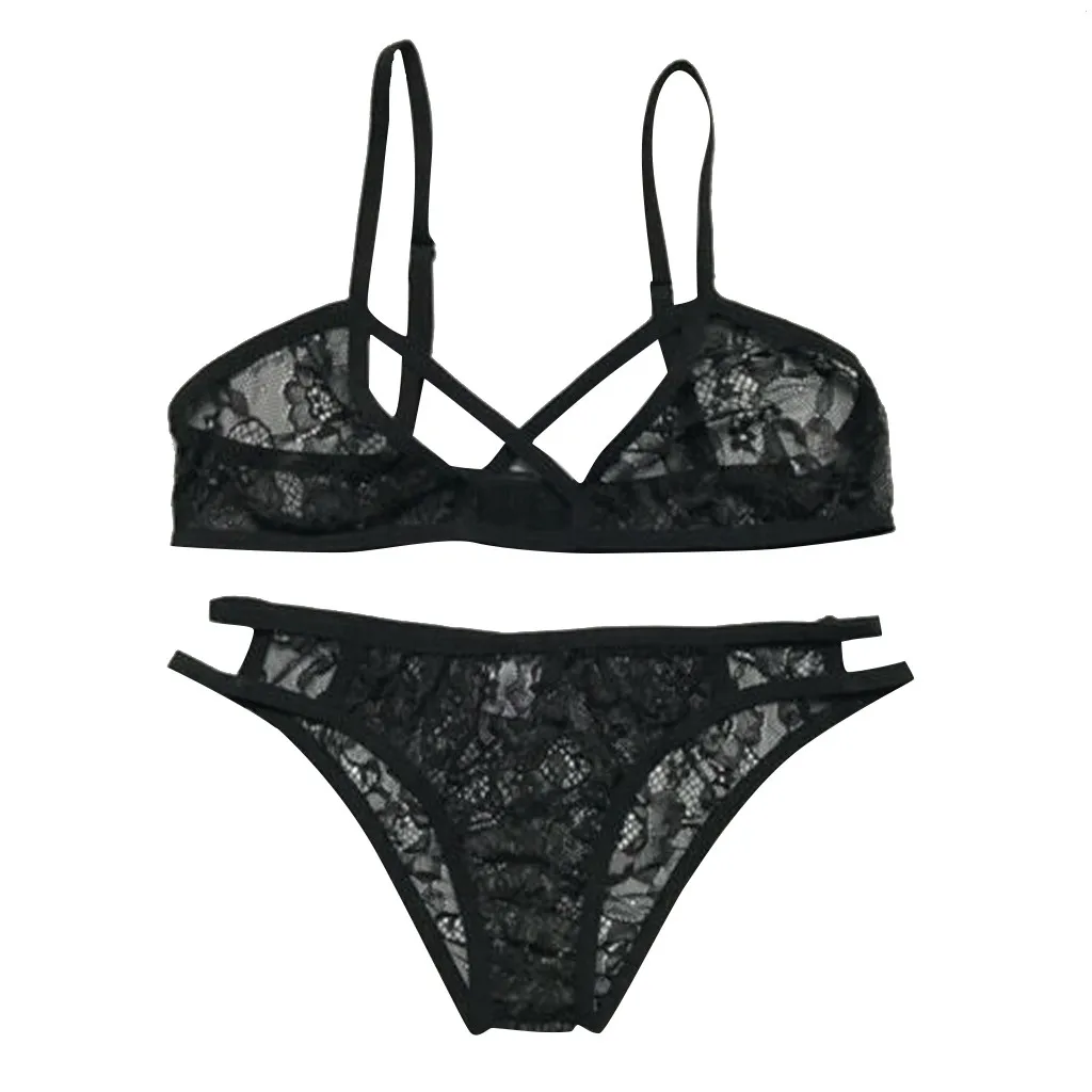 

Women's Sexy Lingerie Sexy Bra Set Underwear Set Quality Polyester Lace Lingerie Set Babydoll Comfortable And Breathable Black
