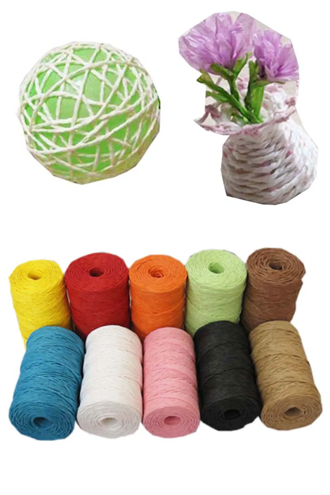 1 шт. цветной бумажный шпагат декоративный 2 мм 100 ярдов/катушка для подарочной