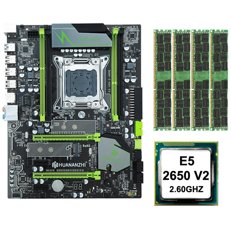 HUANANZHI X79 LGA2011 материнская плата с M.2 SSD слотом процессор Intel Xeon E5 2650 V2 RAM