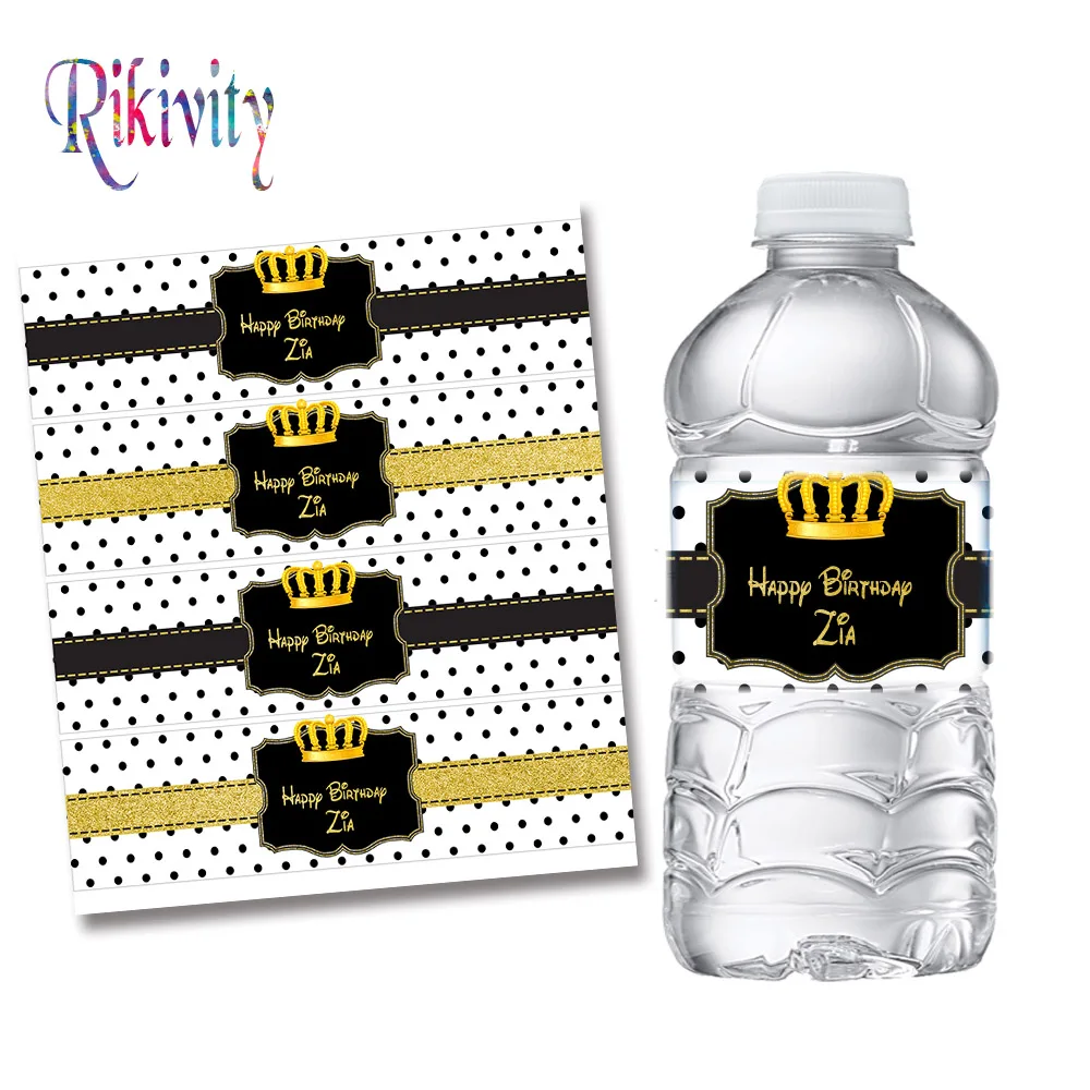 20 шт./лот платье в черный горошек с Золотая Корона бутылка для воды винные