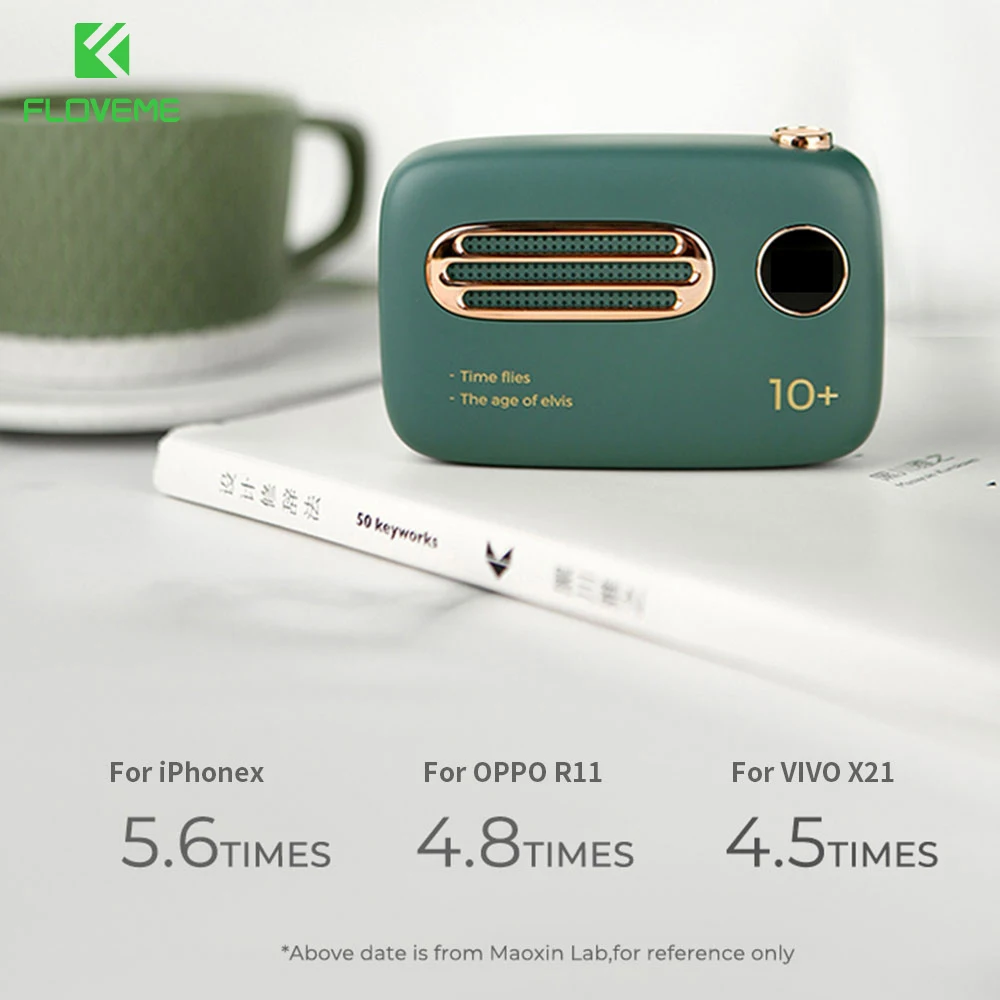 FLOVEME Портативная ретро внешняя батарея Power Bank 10000mAh Быстрая зарядка Милый Пауэрбанк для Xiaomi mi Samsung on.